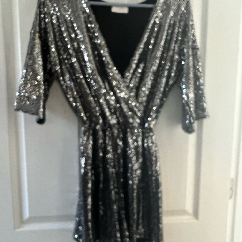 Silver n black sequin Romper